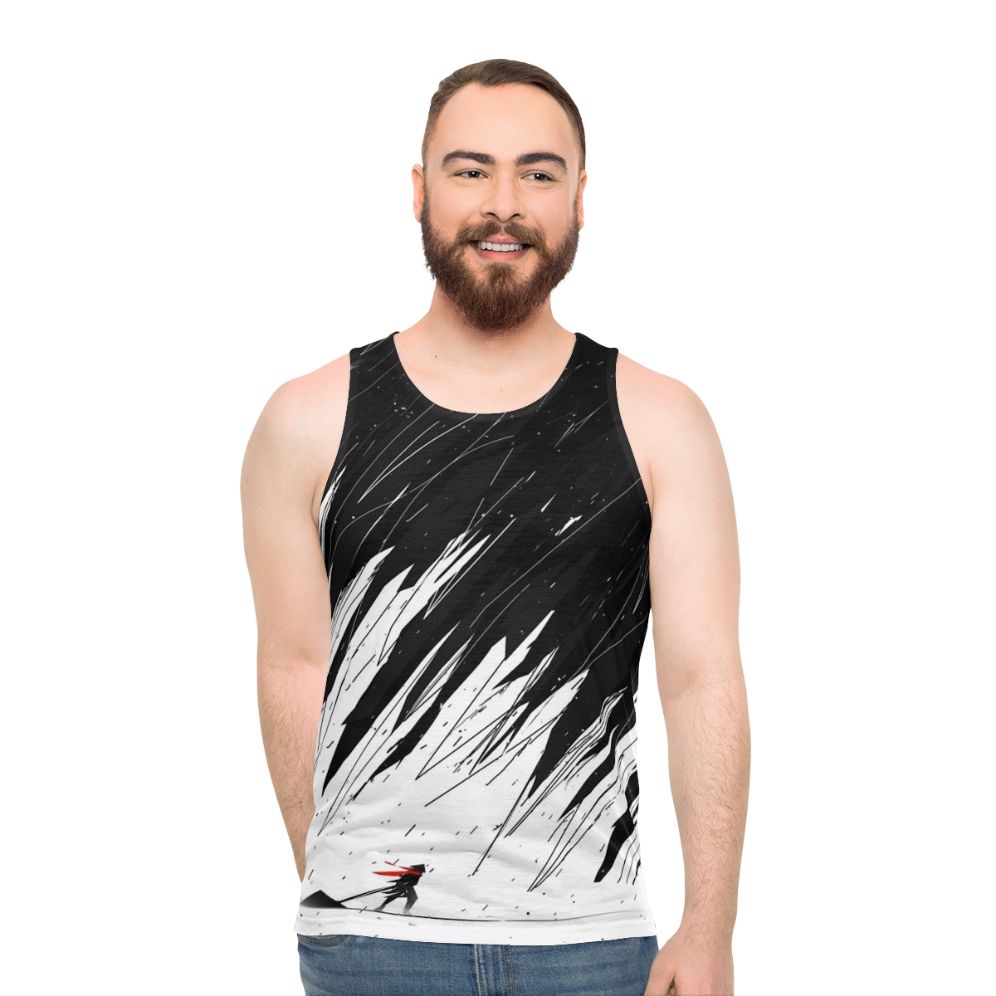 Geometric nature-inspired abstract unisex tank top - men