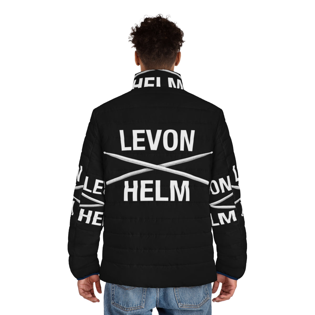 Levon Helm Puffer Jacket featuring classic rock and Americana vibes - men back