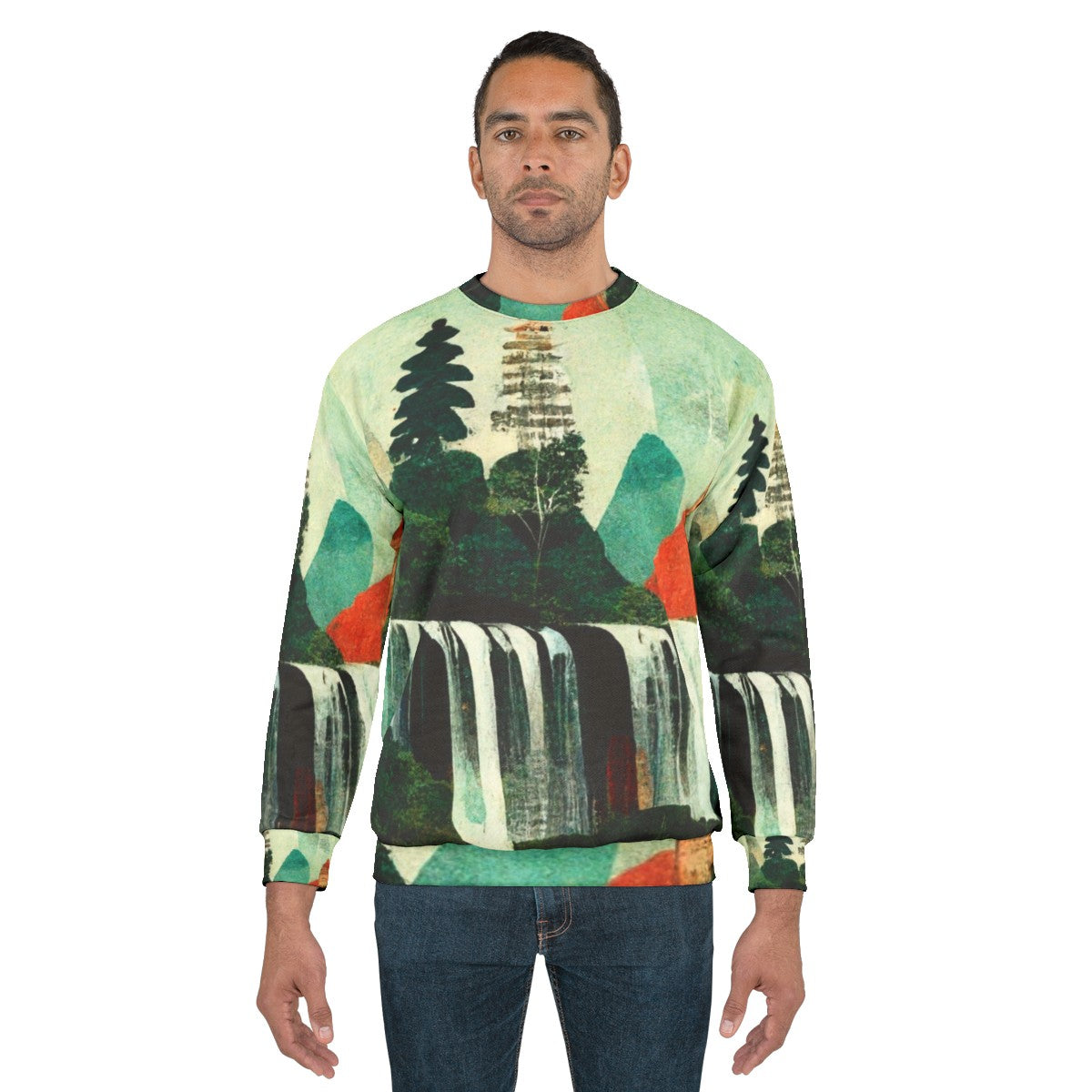 Waterfalls Artwork Collage Sweatshirt - men