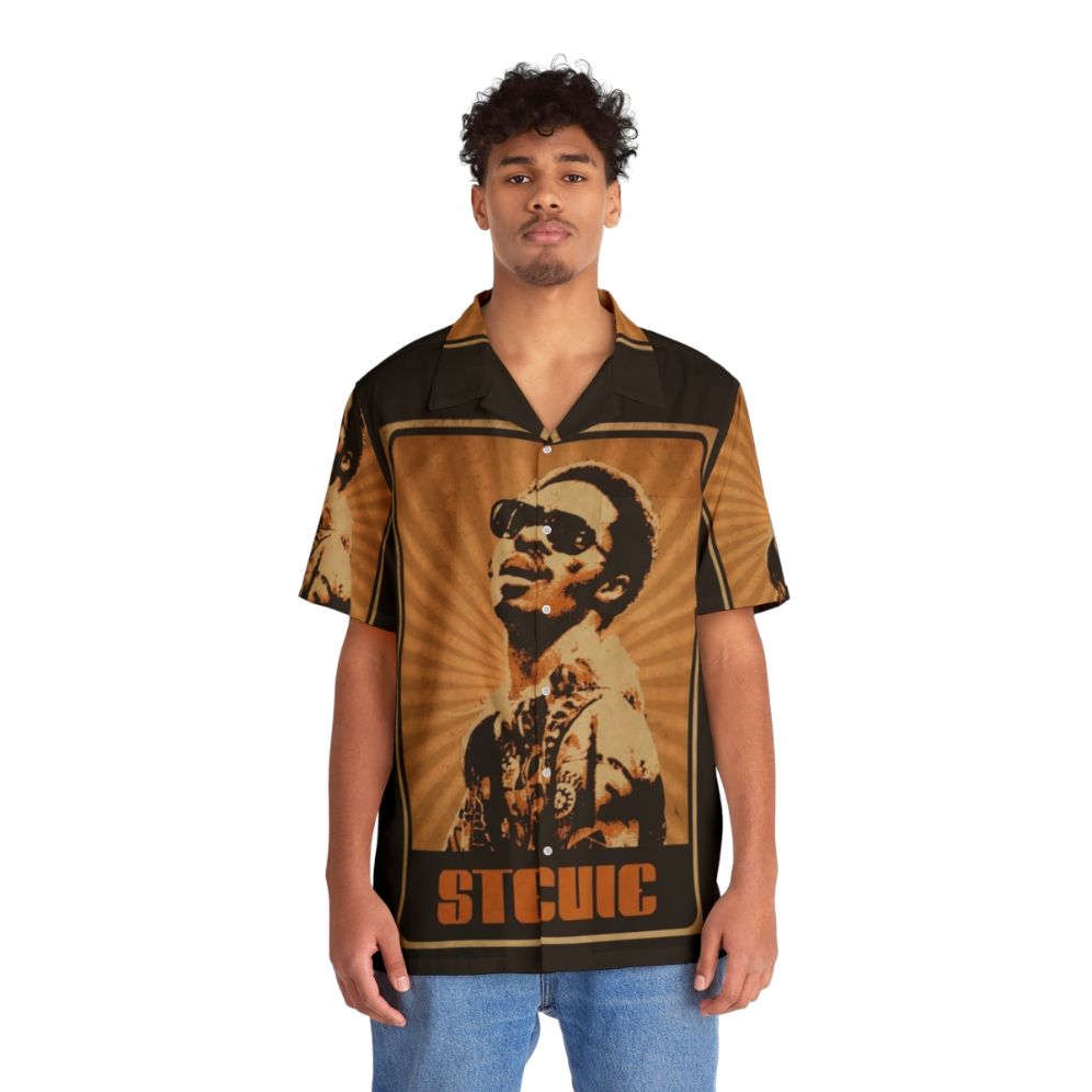 Stevie Wonder Hawaiian Shirt with Retro Music Inspired Design - People Front