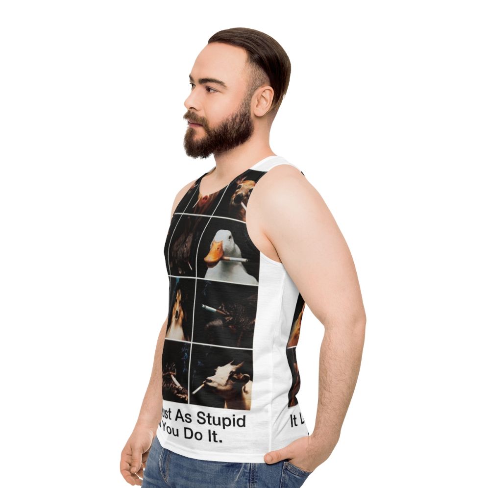 Anti-Smoking Animals Unisex Tank Top - men side