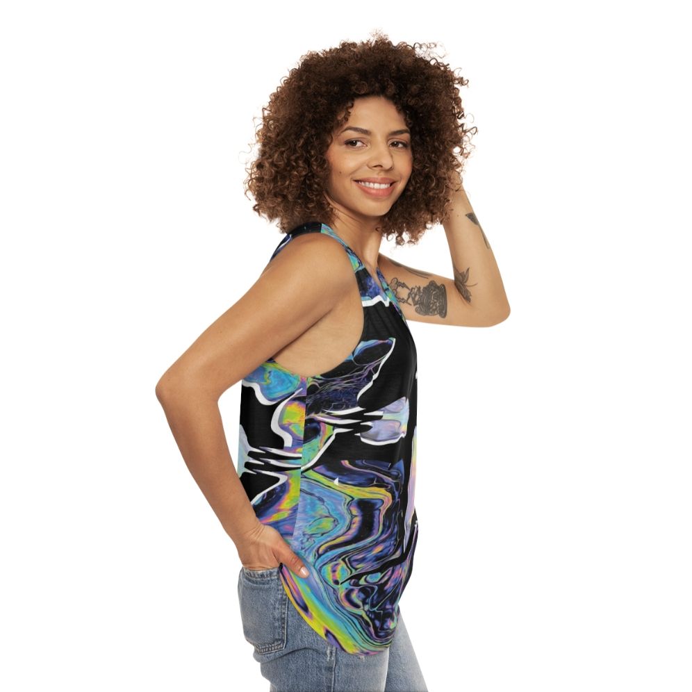 Zeds Dead Unisex Tank Top with Trippy Design - women side