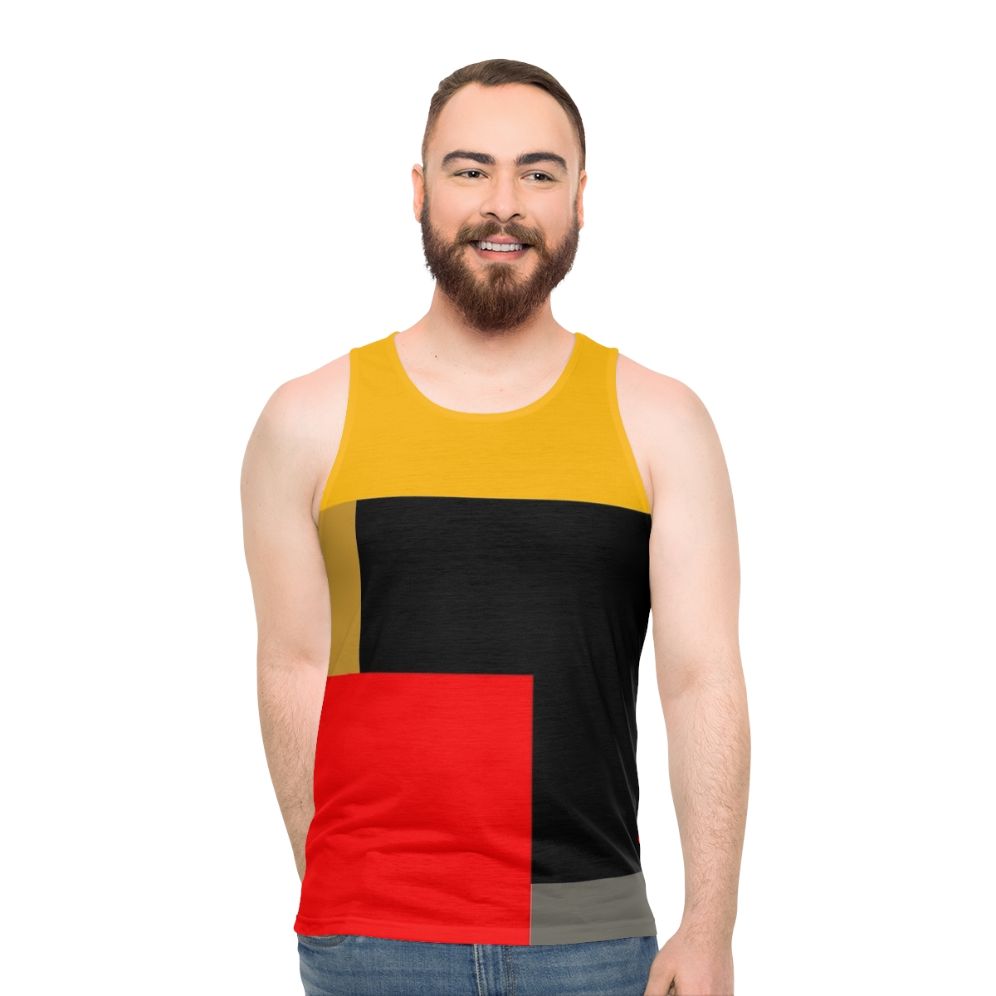 Warm unisex tank top with abstract geometric design - men