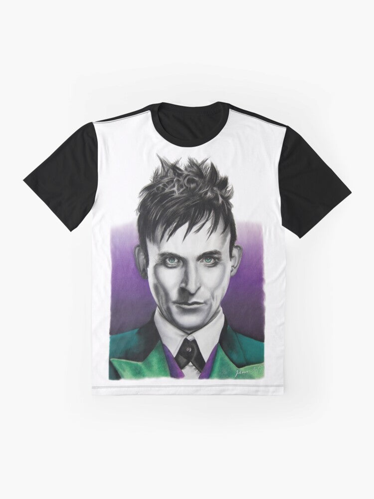 Penguin Oswald Cobblepot Graphic T-Shirt from Gotham Fan Art - Flat lay