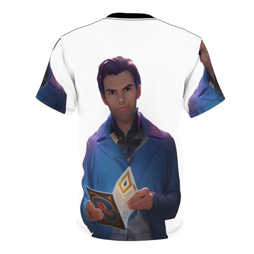 A vibrant, high-quality t-shirt featuring a custom Bridgerton fanart design of the character Colin Bridgerton. - Back