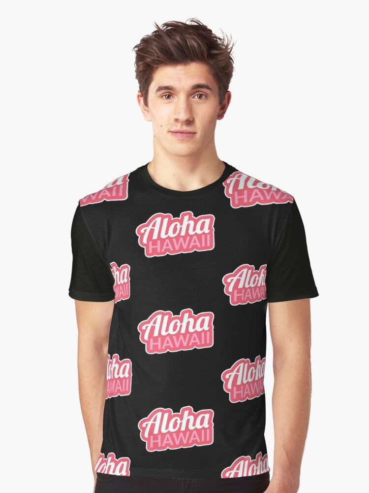 Aloha summer graphic t-shirt with pineapple and tropical design - Men