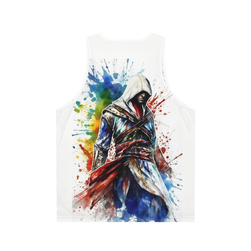 Assassin's Creed unisex tank top with a splatter sketch design - Back