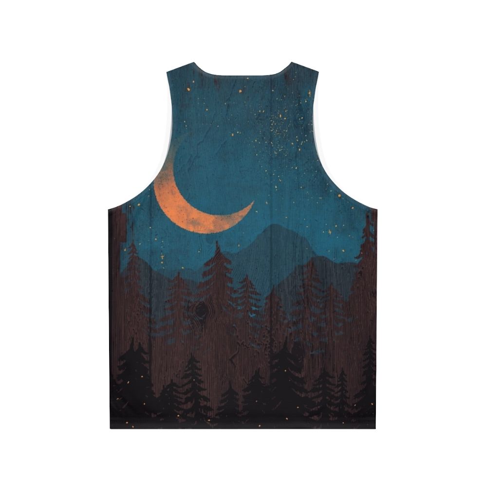 Unisex tank top with nature and night sky design - Back