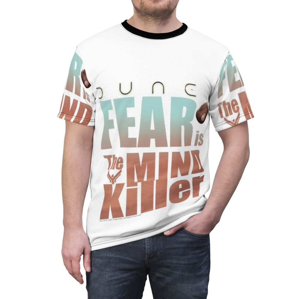 Sci-Fi Adventure Dune Fan Art "Fear Is The Mind Killer" T-Shirt - men front