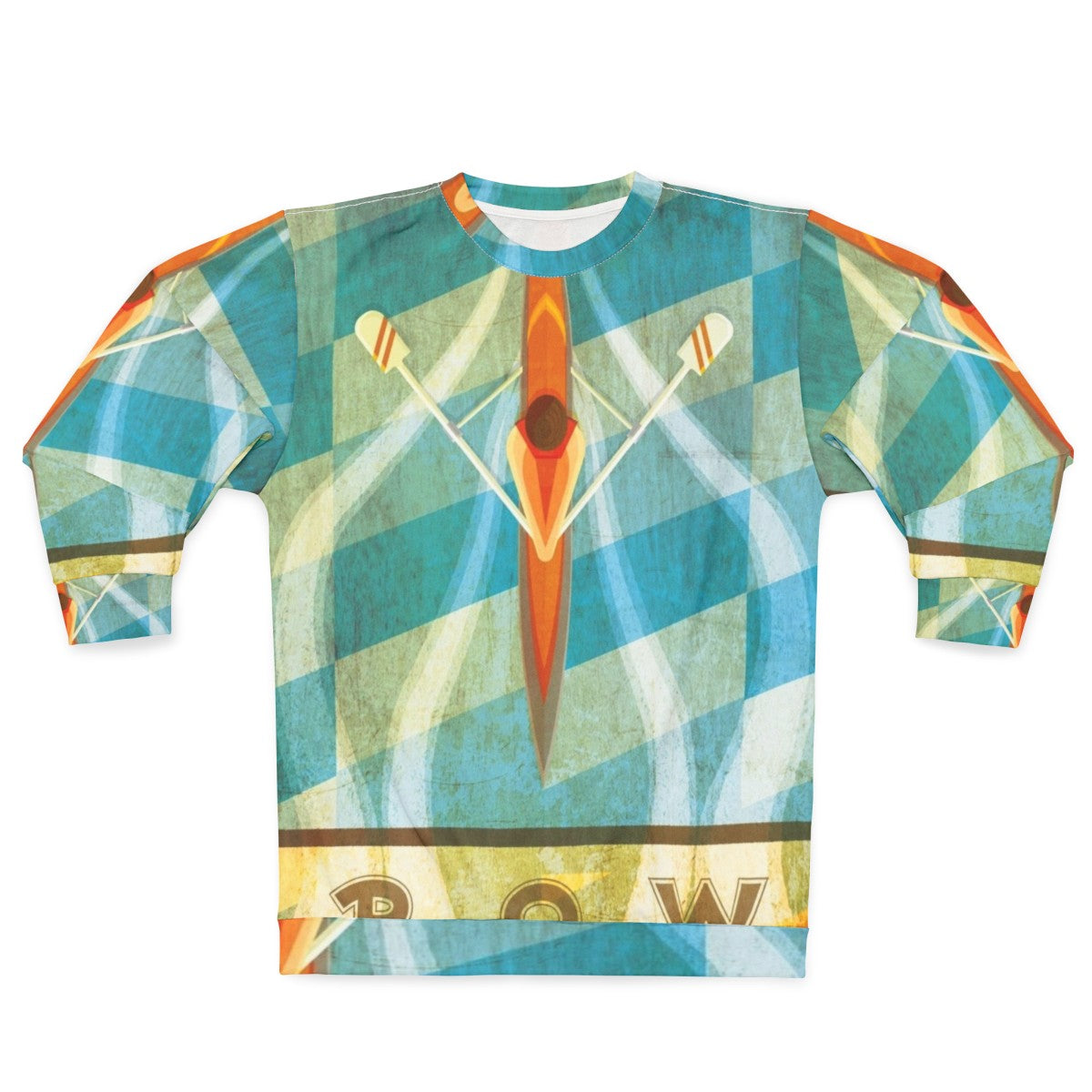 Sculling Sweatshirt with Oarsman and Water Imagery