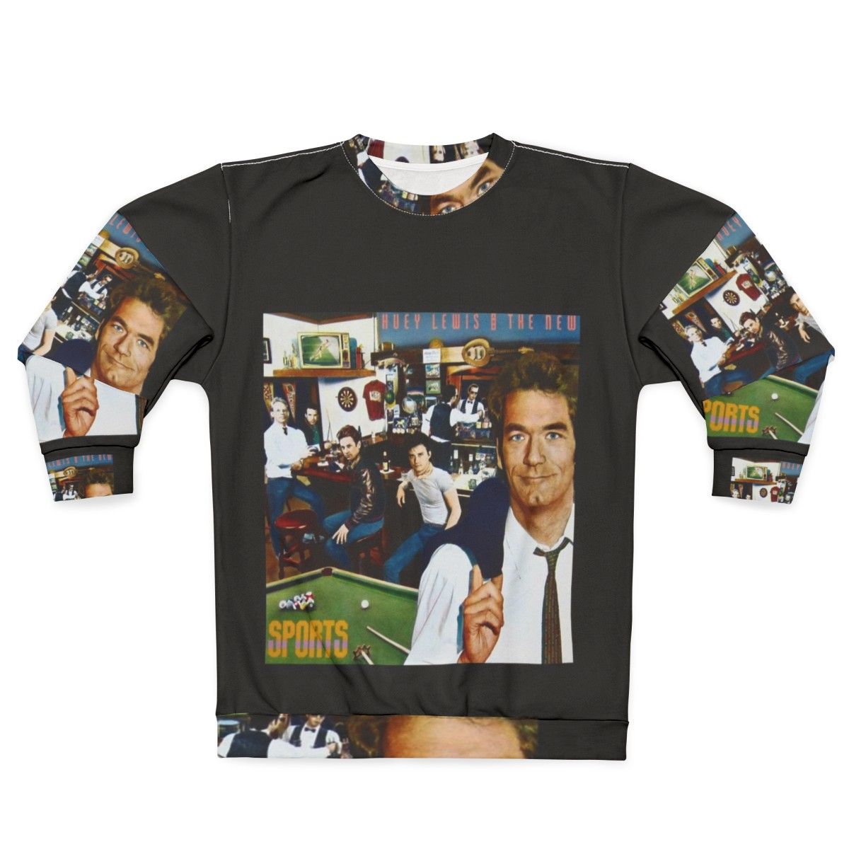 Retro Huey Lewis and the News Sweatshirt with 80s Music Vector Art