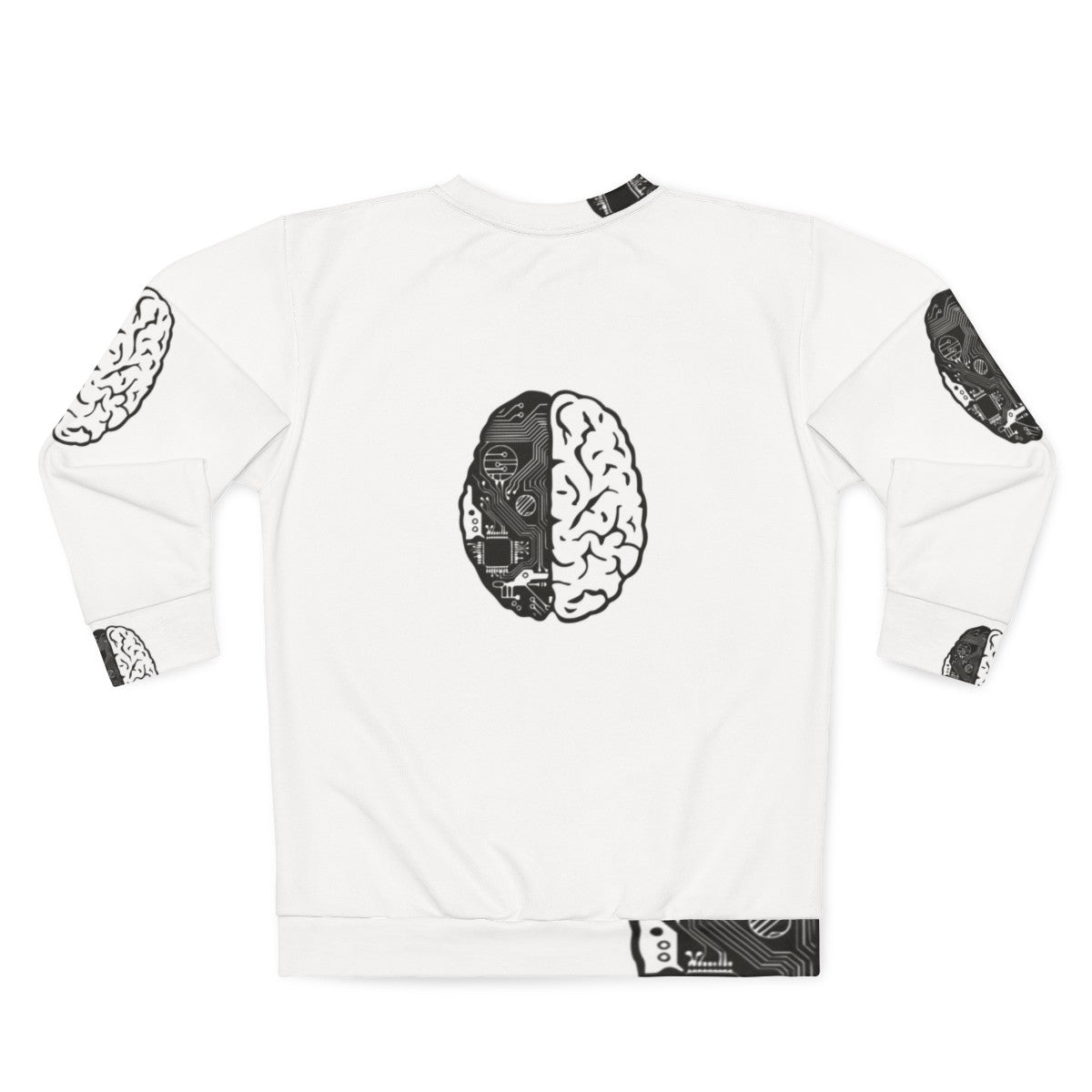 Coding Brain Sweatshirt with Binary Code Design - Back