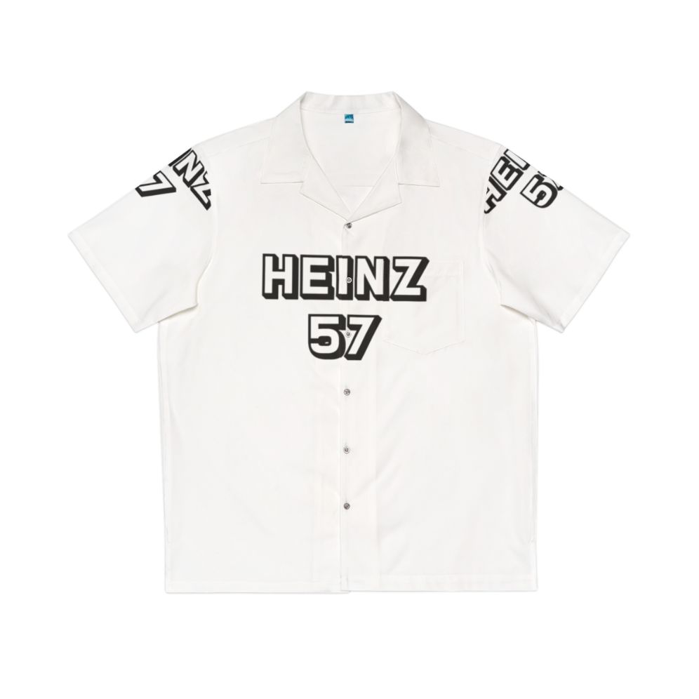 Heinz 57 Hawaiian Shirt featuring a tropical pattern and national pride