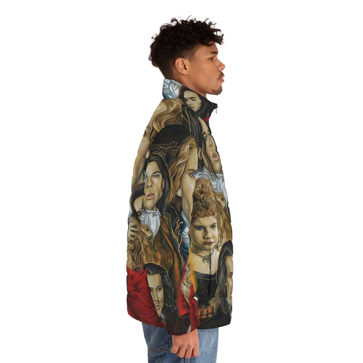 Interview With The Vampire tribute puffer jacket featuring vampire motifs - men side right