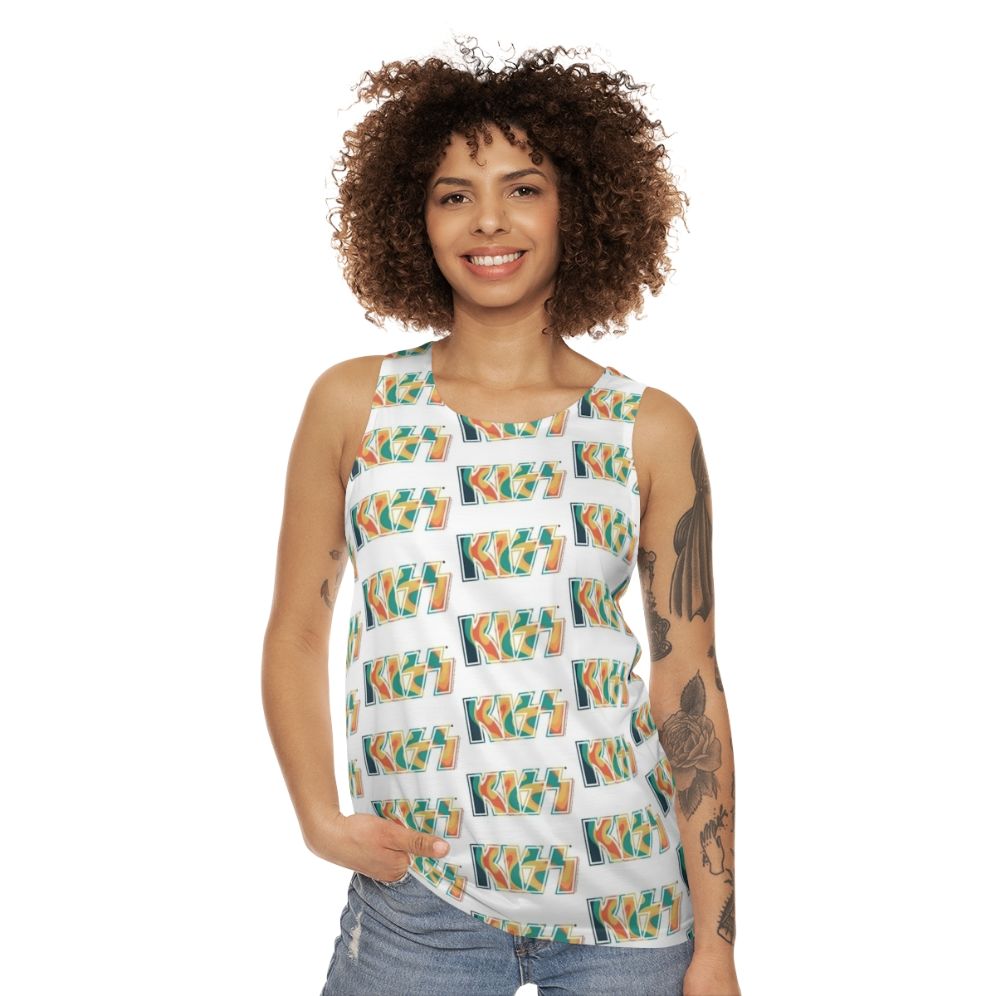 Kiss the Band Tropical Tie Dye Unisex Tank Top - women