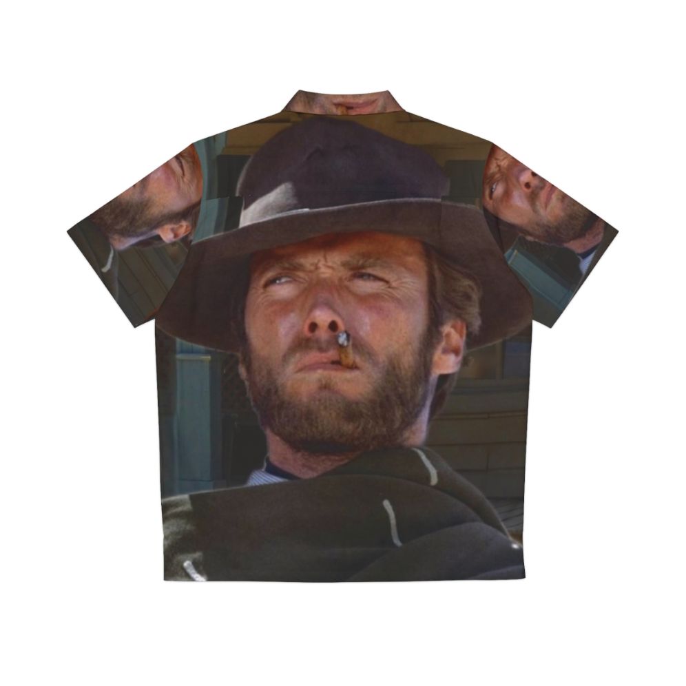 Clint Eastwood-inspired Hawaiian shirt with western and desert motifs - Back