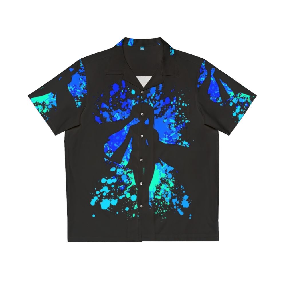 Vocaloid inspired paint splatter Hawaiian shirt