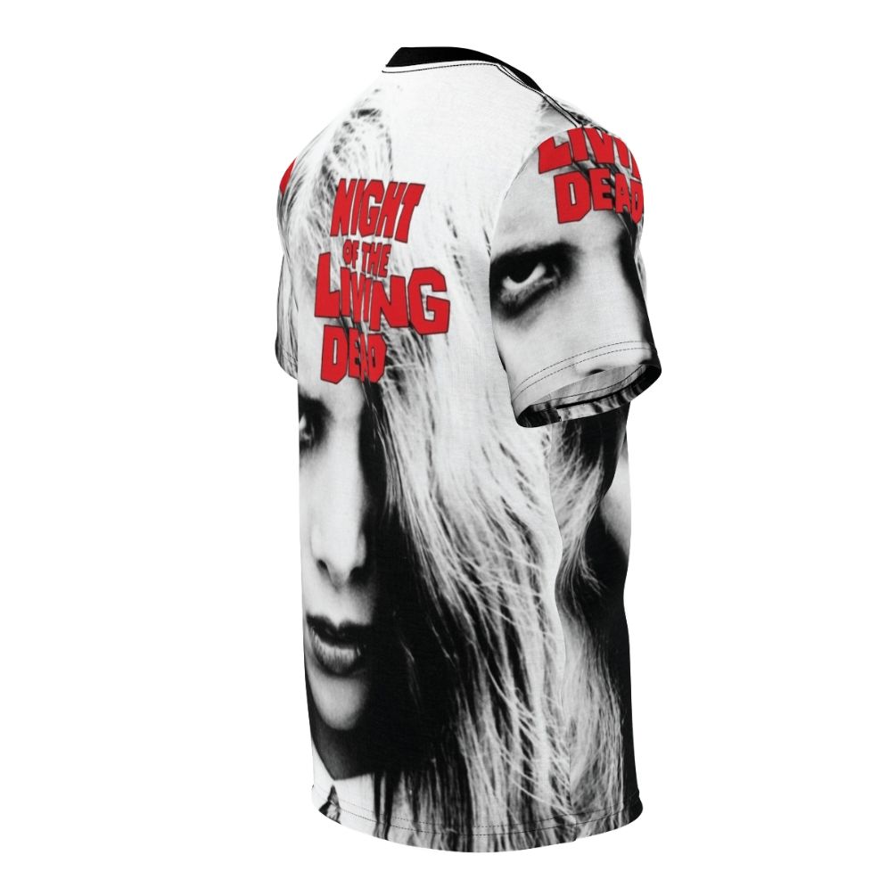 Terrifying Zombie Girl T-Shirt inspired by the classic horror film Night of the Living Dead - men right