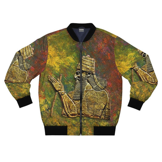 Assyrian King Bomber Jacket with traditional Assyrian designs and patterns