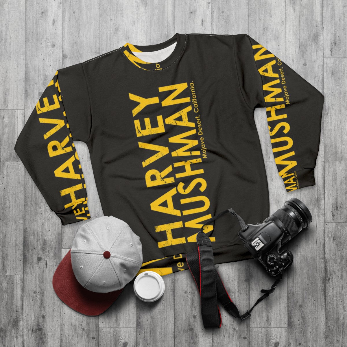 Harvey Mushman motorcycle racing sweatshirt - flat lay