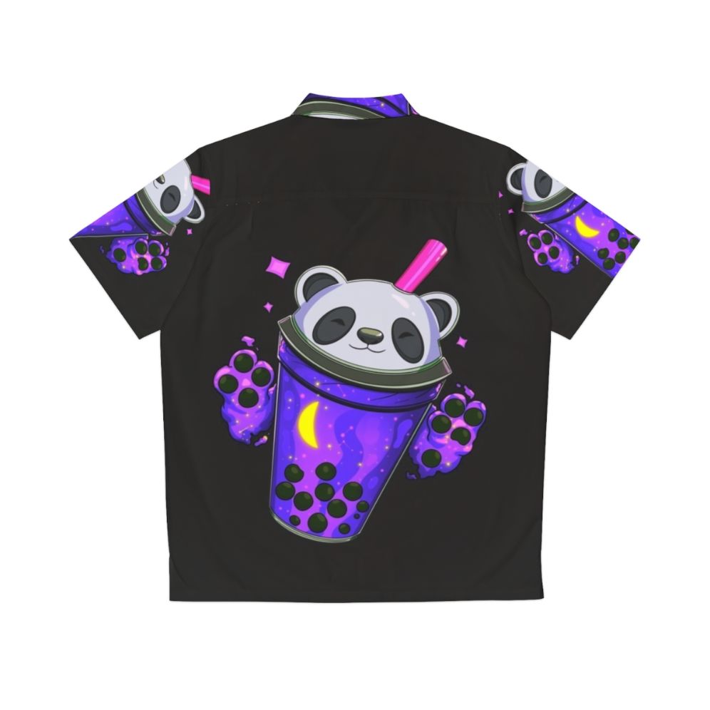 Starry Panda Bubble Tea Sapphire Hawaiian Shirt - Back