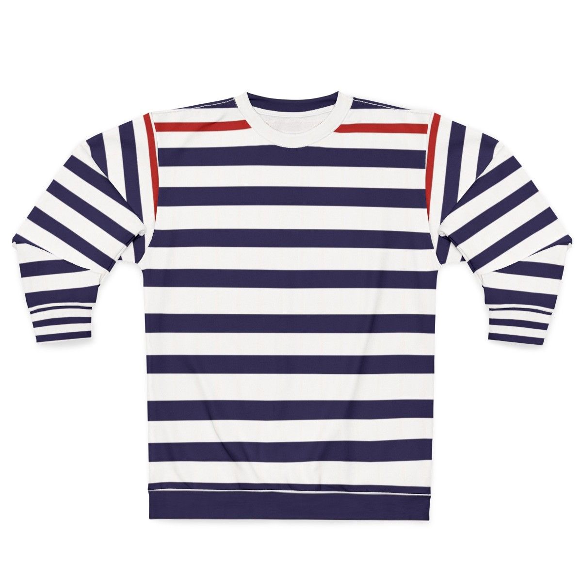 Nautical navy blue striped minimalist sweatshirt