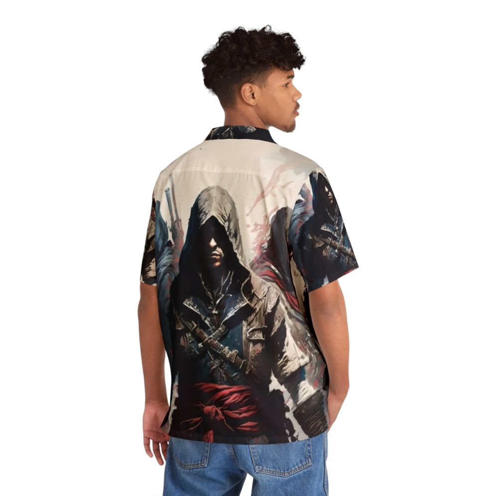 Assassin's Creed Three Assassins Painting Hawaiian Shirt - Flat lay