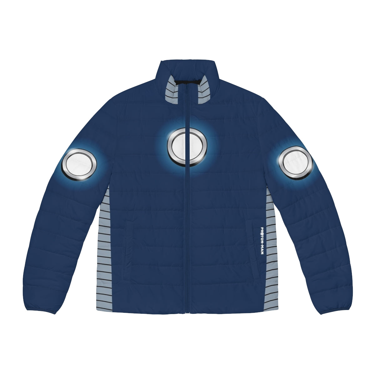 Proton Man Costume Puffer Jacket for Cancer Treatment Superhero