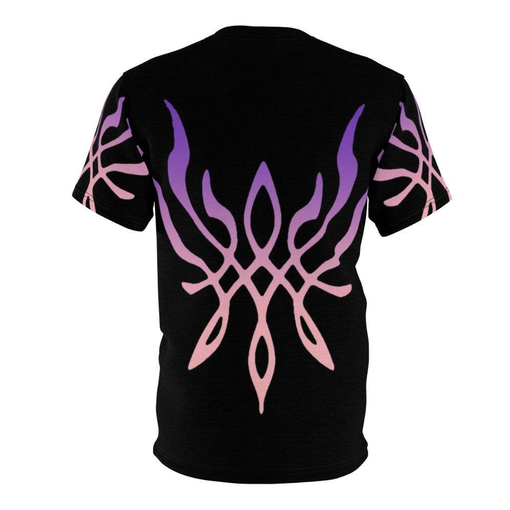 Custom fire emblem-inspired t-shirt featuring a vibrant crest of flames design - Back