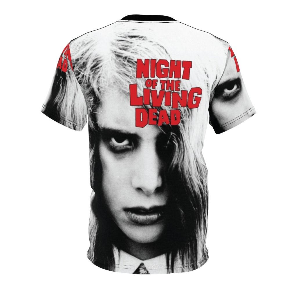 Terrifying Zombie Girl T-Shirt inspired by the classic horror film Night of the Living Dead - Back