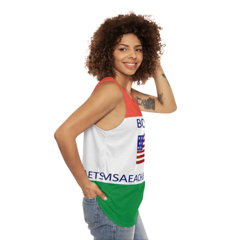 Boston Massachusetts meme unisex tank top - women side