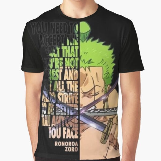 Zoro quote graphic t-shirt, anime inspired motivational tee with quote