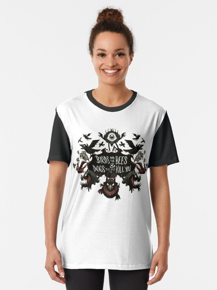 Don't Starve Birds and Bees Graphic T-Shirt - Horror Survival Game Inspired Design - Women