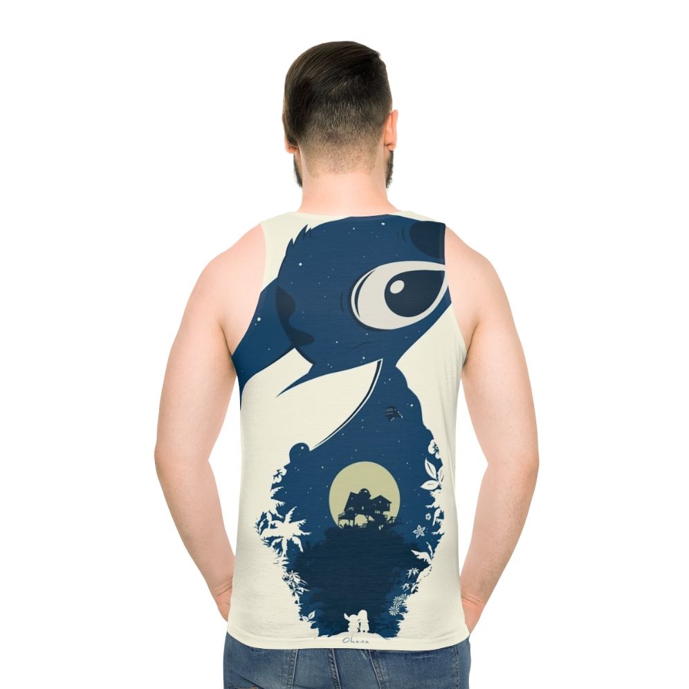 Lilo and Stitch unisex tank top with Hawaiian design - men back