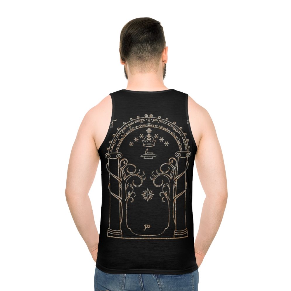 Lord of the Rings Tolkien "Gates of Moria" Unisex Tank Top - men back