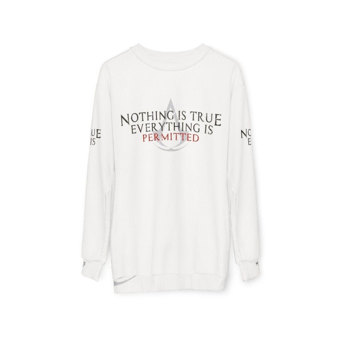 Ezio Creed Assassin's Creed Game Sweatshirt with iconic phrases - hanging