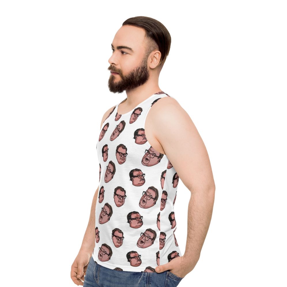 "Matt Foley Unisex Tank Top featuring the iconic Saturday Night Live character" - men side