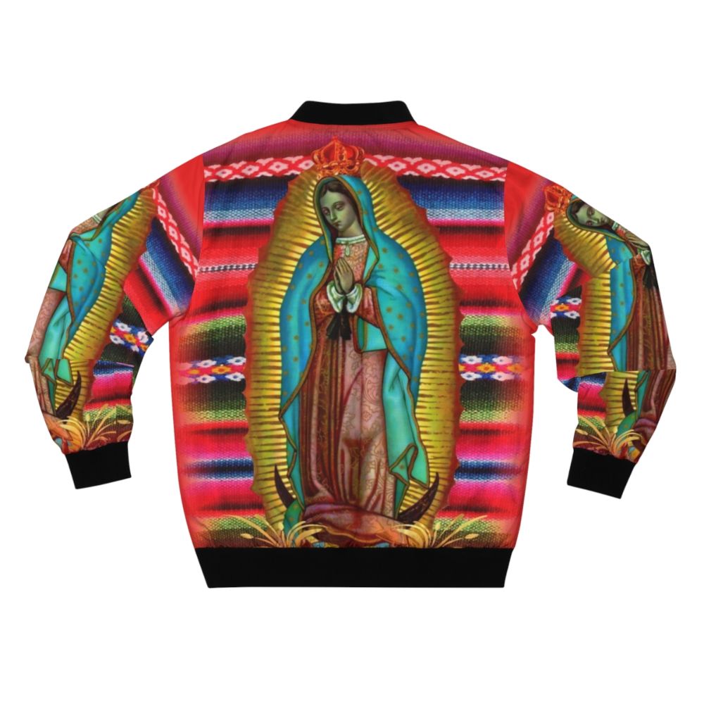 Our Lady of Guadalupe Virgin Mary Mexican Red Bomber Jacket - Back