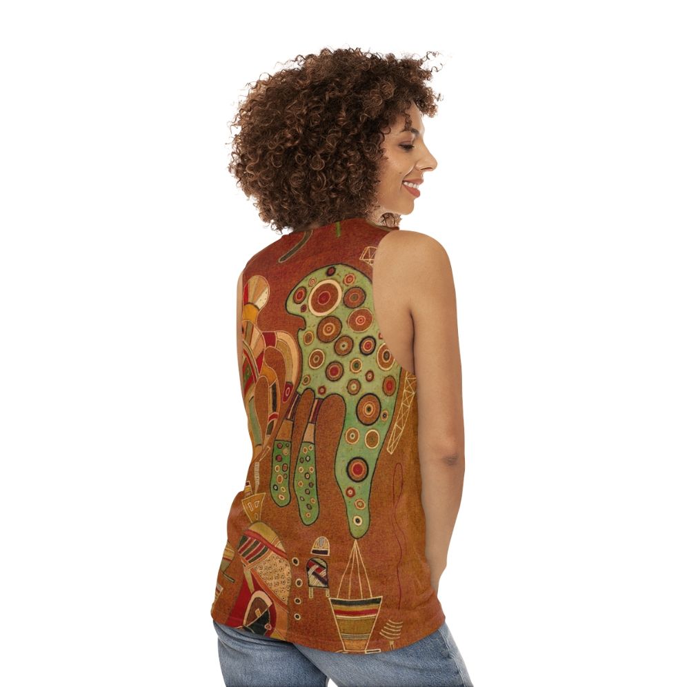 Wassily Kandinsky inspired abstract art unisex tank top - women back