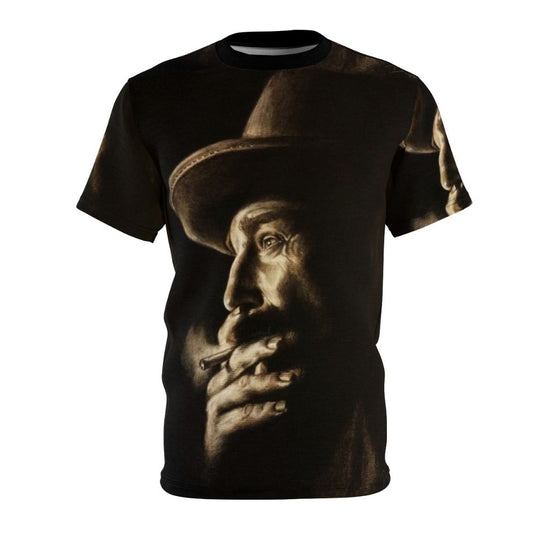 Charcoal graphic t-shirt featuring Daniel Plainview, the iconic movie character from 'There Will Be Blood'