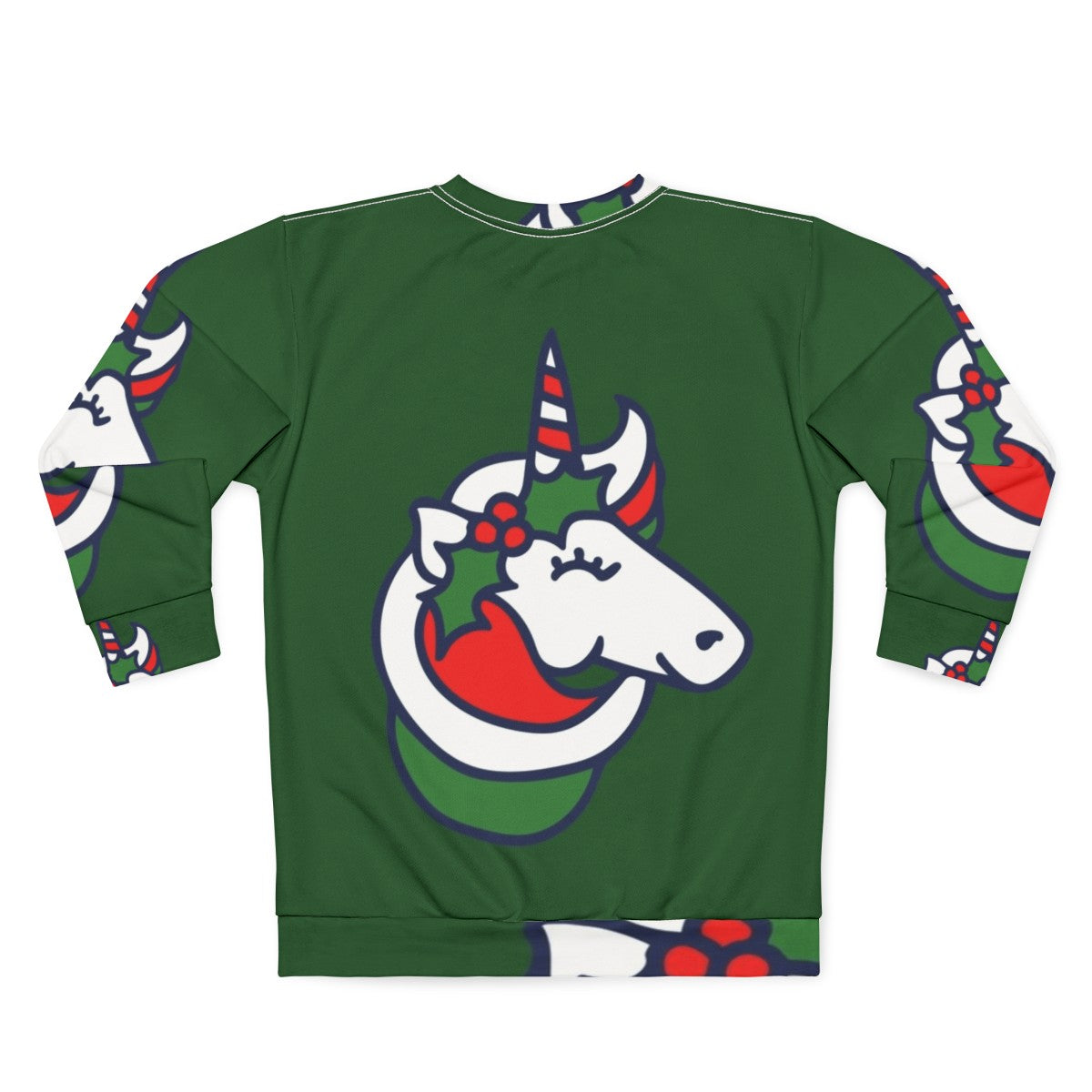 Christmas Unicorn Sweatshirt - Festive Clothing with Magical Animals - Back