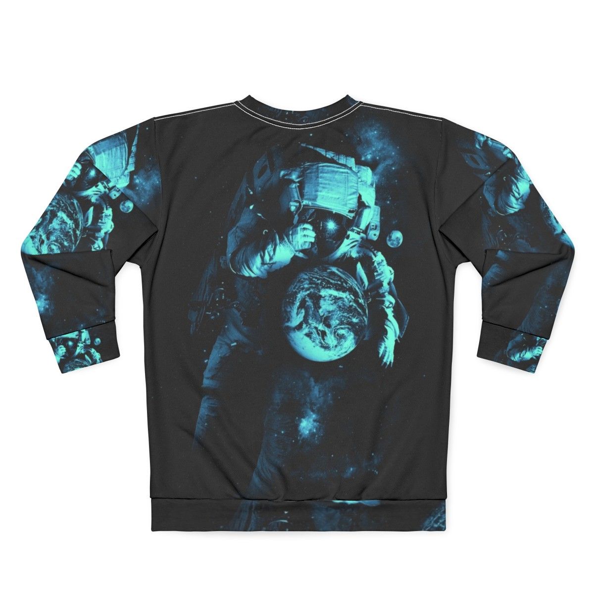 Cosmic intergalactic sweatshirt featuring surreal outer space design - Back