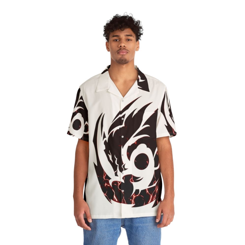 Legendary black lightning dragon Hawaiian shirt - People Front