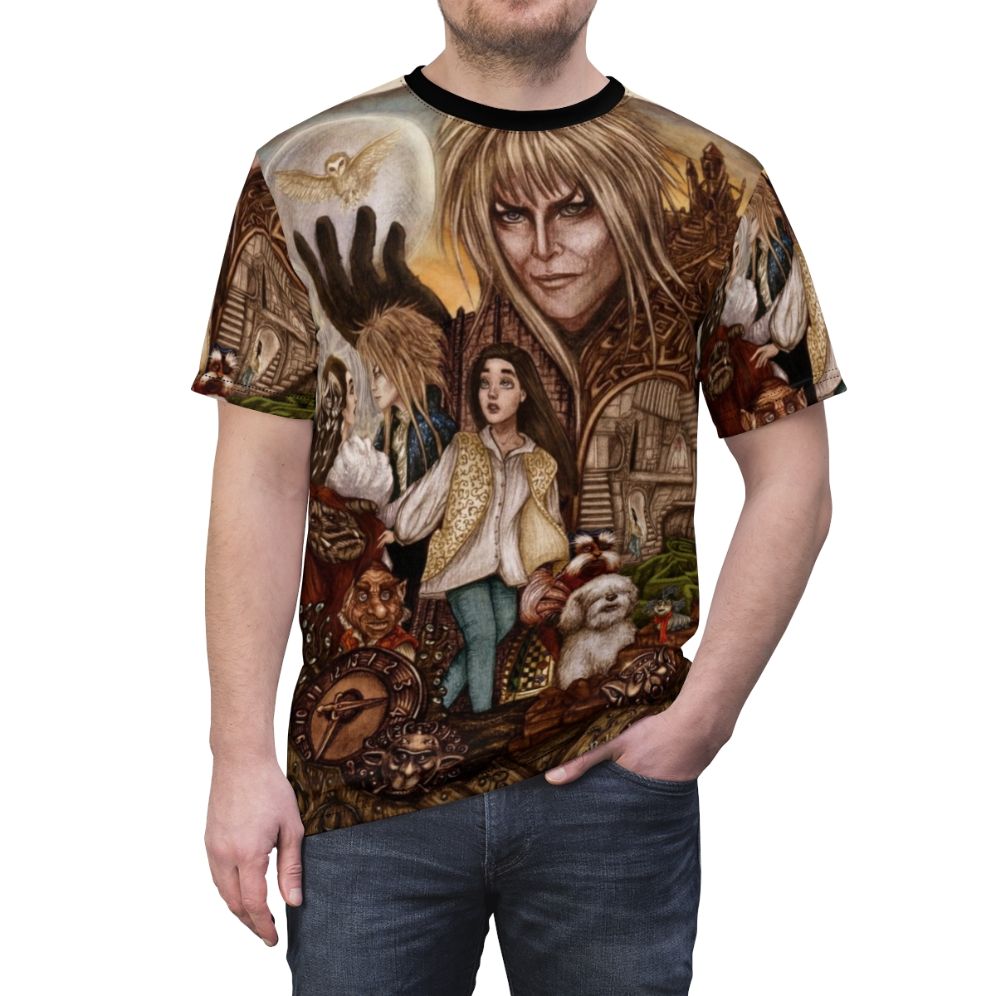 Labyrinth fantasy t-shirt featuring a magical labyrinth design - men front