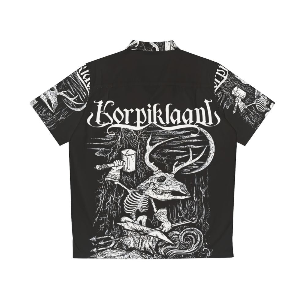 Korpiklaani Hawaiian Shirt with Finnish Folk Metal Band Logo - Back