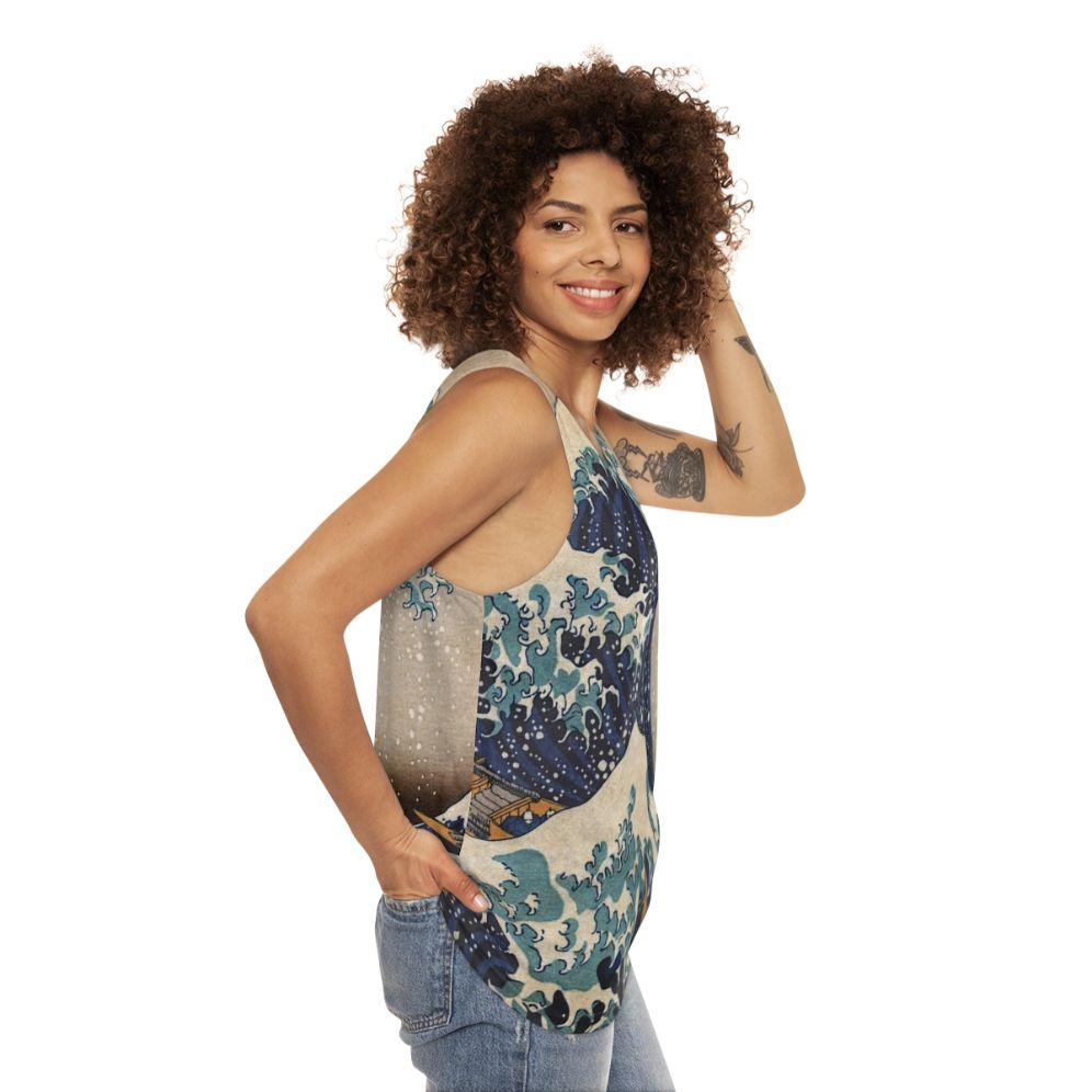 The Great Wave Off Kanagawa unisex tank top - women side