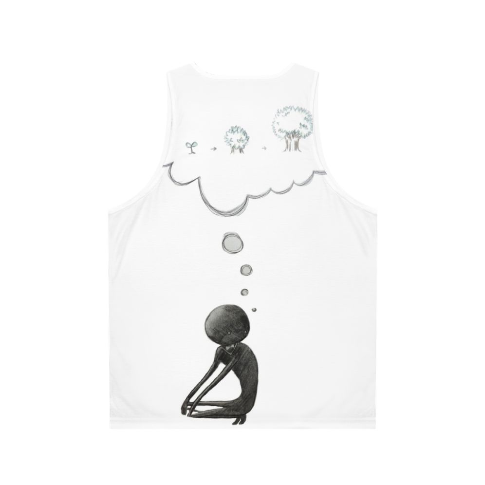 Deemo Thinking About Growing Up Unisex Tank Top - Back