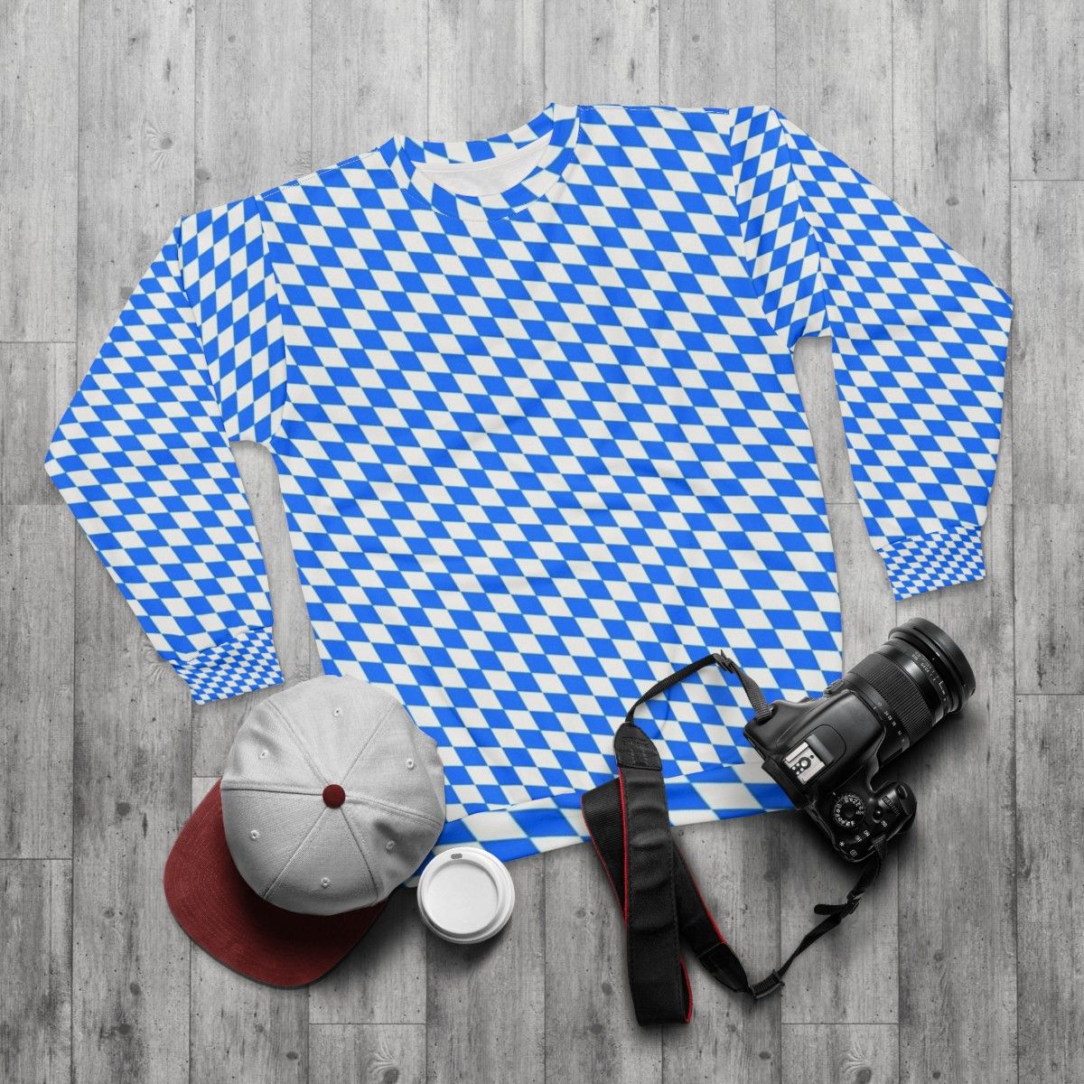 Bavarian Diamond Flag Pattern Sweatshirt - flat lay