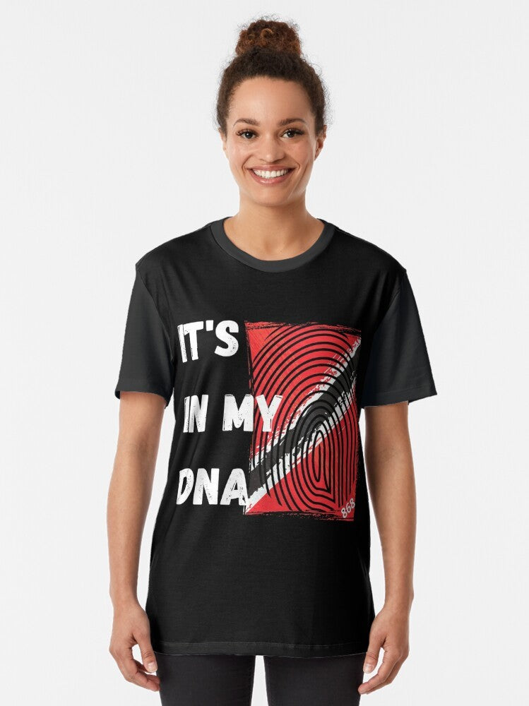 Trinidad and Tobago Caribbean Graphic T-Shirt with DNA Design - Women