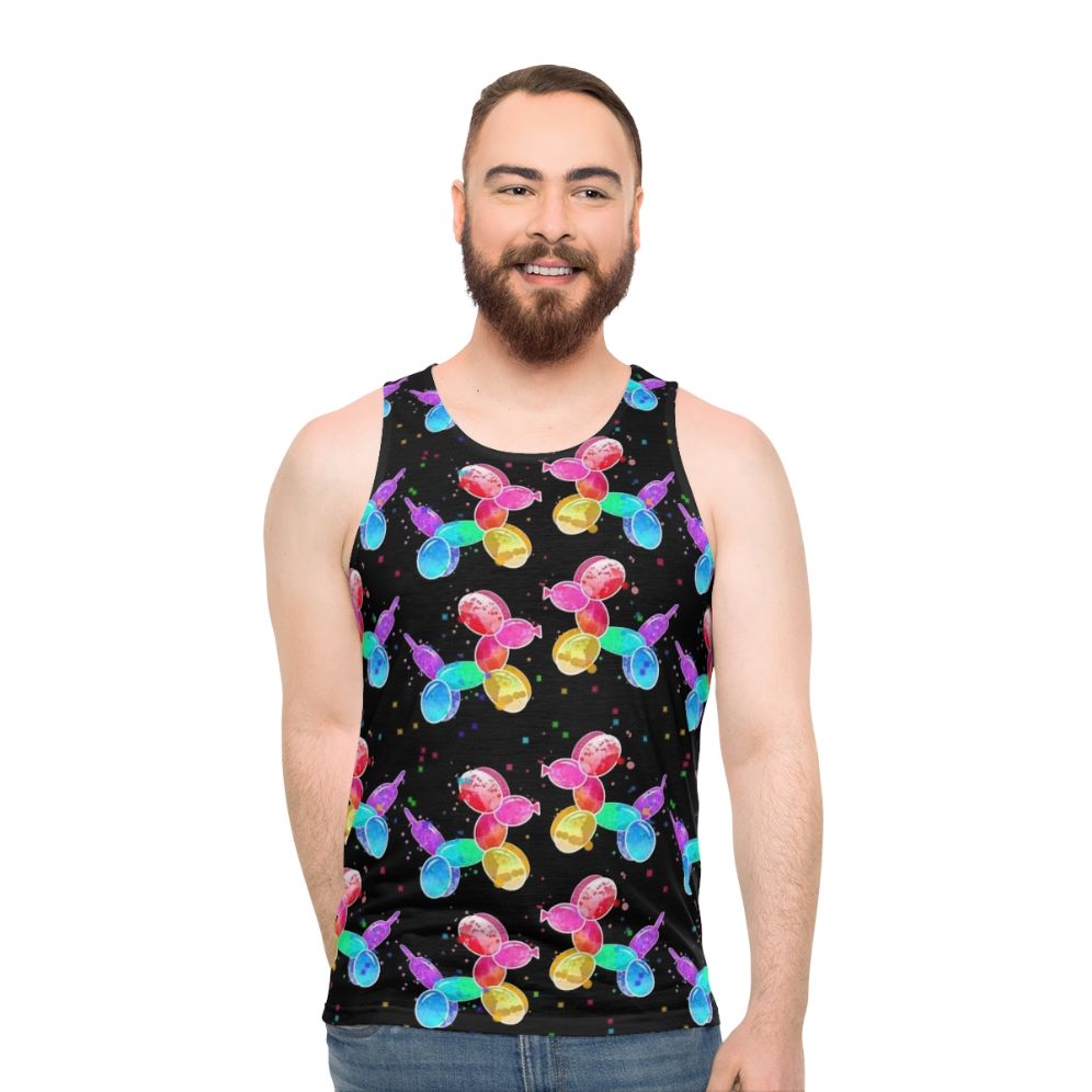 Watercolor balloon dogs unisex tank top - men